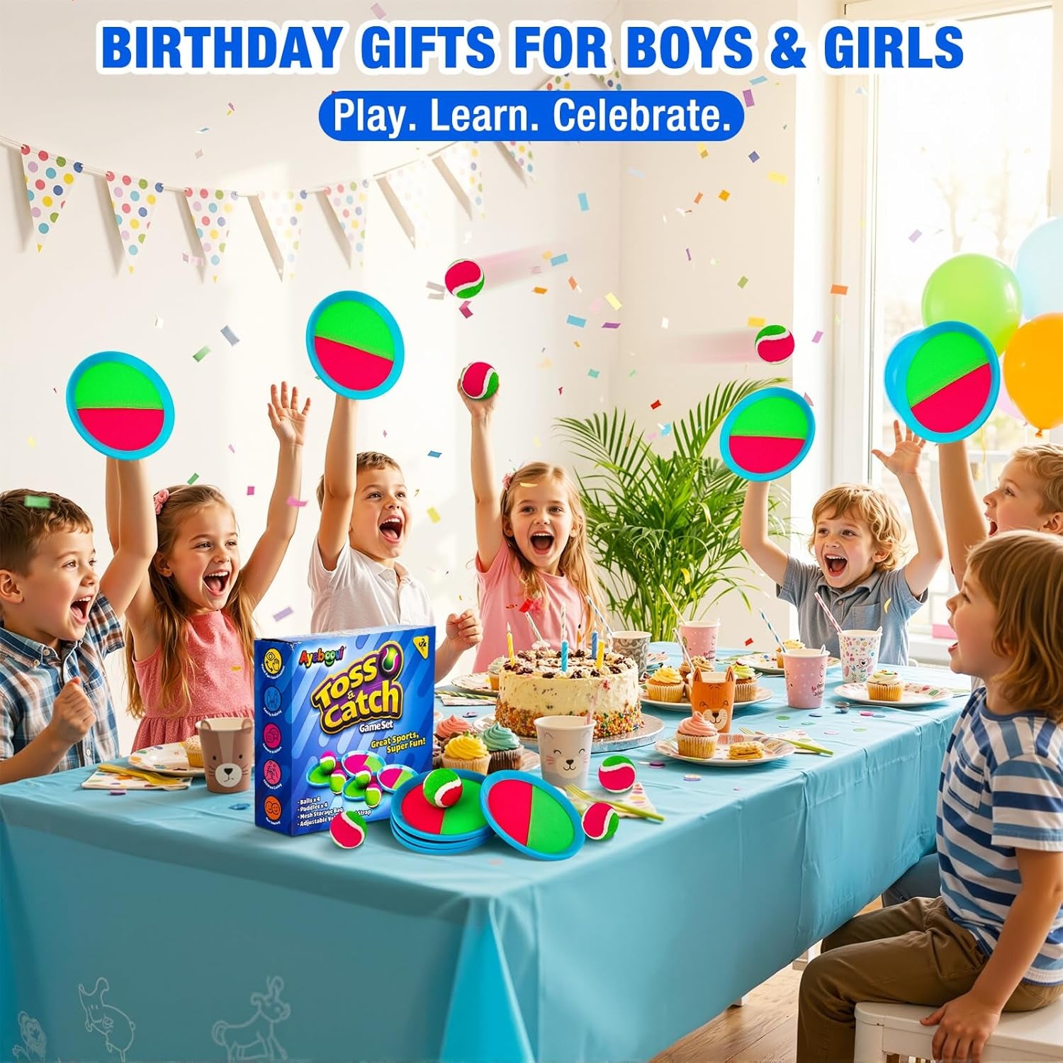 Toss and Catch Ball Game Outdoor Toys for Kids Yard Games Beach Toys outside Games for 3 4 5 6 7 8 9 10 Year Old Boys Girls (Upgraded) | Beach Pool outside Yard Camping Games for Kids & Family, 3 4 5 6 7 8 9 10 11 12+ Year Old Boys Toys Birthday & Holiday Gifts